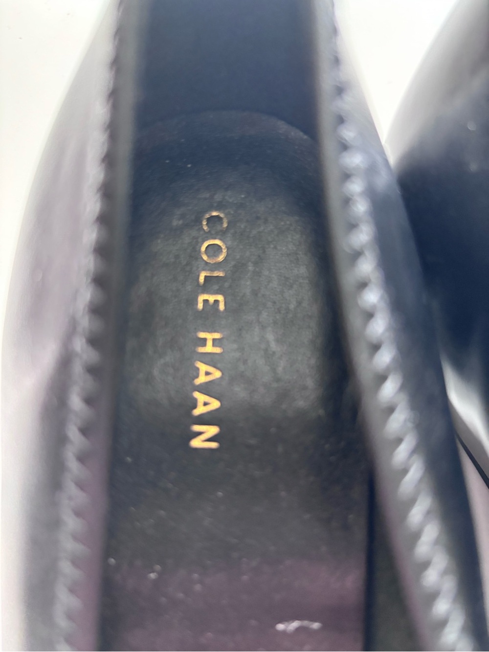 Cole Haan Black Patent Leather Ballet Flats with Gold Hardware - Picture 2 of 7